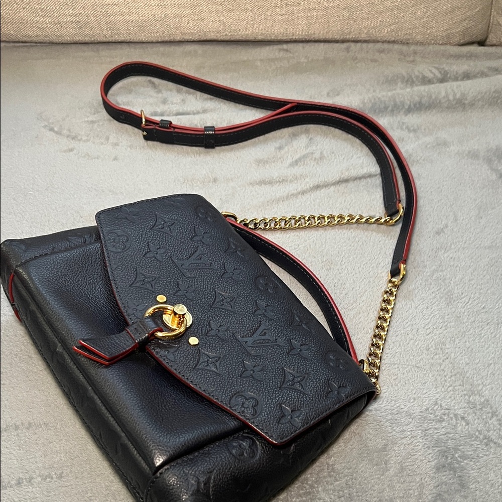 Louis Vuitton Navy Blue  and Gold Shoulder Bag / Crossbody